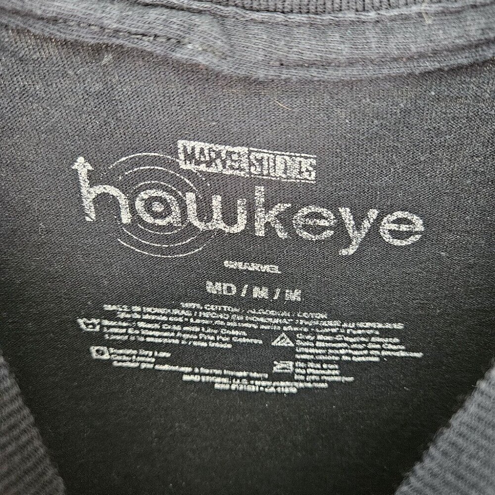 Marvel Studios Hawkeye Graphic Print T-Shirt Mens Sz M Black Short Sleeve Comics - Picture 8 of 10